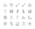 Agronomy line icons, signs, vector set, outline illustration concept