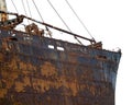 Aground ship detail isolated photo