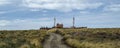 Aground ship at horizon, cabo san pablo, argentina