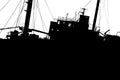 Aground ship silhouette isolated graphic