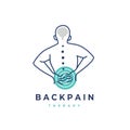 Back pain vector logo illustration. Chiropractic icon design Spine Royalty Free Stock Photo