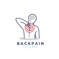 Back pain vector logo illustration. Chiropractic icon design Spine Royalty Free Stock Photo