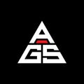AGS triangle letter logo design with triangle shape. AGS triangle logo design monogram. AGS triangle vector logo template with red Royalty Free Stock Photo