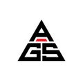 AGS triangle letter logo design with triangle shape. AGS triangle logo design monogram. AGS triangle vector logo template with red Royalty Free Stock Photo