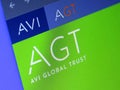 AGT , British investment company AVI Global Trust Royalty Free Stock Photo