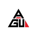 AGU triangle letter logo design with triangle shape. AGU triangle logo design monogram. AGU triangle vector logo template with red Royalty Free Stock Photo