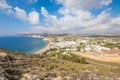 Agua Amarga village from top of mountain in Cabo de Gata Natural Park