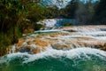 Agua Azul, Chiapas, Palenque, Mexico. Beautiful landscape with waterfall and turquoise water. Royalty Free Stock Photo