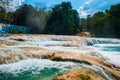 Agua Azul, Chiapas, Palenque, Mexico. Beautiful landscape with waterfall and turquoise water. Royalty Free Stock Photo