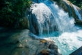 Agua Azul, Chiapas, Palenque, Mexico. View of the amazing waterfall Royalty Free Stock Photo