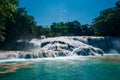 Agua Azul, Chiapas, Palenque, Mexico. View of the amazing waterfall Royalty Free Stock Photo