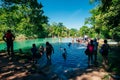 Agua Azul, Chiapas, Palenque, Mexico - September, 2019. View of the amazing waterfall Royalty Free Stock Photo