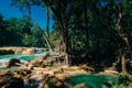 Agua Azul, Chiapas, Palenque, Mexico. View of the amazing waterfall Royalty Free Stock Photo