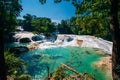 Agua Azul, Chiapas, Palenque, Mexico. View of the amazing waterfall Royalty Free Stock Photo