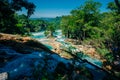 Agua Azul, Chiapas, Palenque, Mexico. View of the amazing waterfall Royalty Free Stock Photo