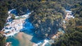 Agua azul Palenque `waterfall mayan` Royalty Free Stock Photo