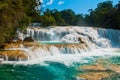 Agua Azul. Yucatan. Mexico. Huge cascades on a waterfall near Palenque Royalty Free Stock Photo