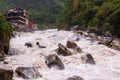 Aguas Calientes, Peru - 27January 2014 : View of the Urubamba River Royalty Free Stock Photo