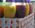 Aguas frescas sale on a Honduras traditional Market