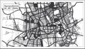 Aguascalientes Mexico City Map in Black and White Color in Retro Style. Outline Map