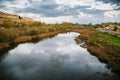 Agueda River in Ciudad Rodrigo Royalty Free Stock Photo