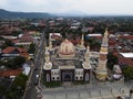 Agung Al-imam Mosque panorama view Largest Mosque in Majalengka. Ramadan and Eid Concept and noise cloud when sunset or sunrise