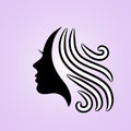 Salon Hair and beauty logo template silhouete woman potrait