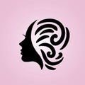 Salon Hair and beauty logo template silhouete woman potrait Royalty Free Stock Photo