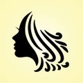 Salon Hair and beauty logo template silhouete woman potrait Royalty Free Stock Photo