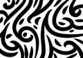 Black and white abstract psydelic wavy swish curves texture background Royalty Free Stock Photo