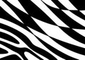 Black and white abstract psydelic wavy swish curves texture background Royalty Free Stock Photo