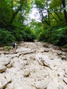 Agur waterfalls. Sochi. The dried riverbed. Royalty Free Stock Photo