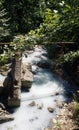 Agurian hydrogen sulfide springs not far from the waterfall