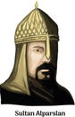 Sultan Alparslan Hand drawing vector illustration. Sultan of Selcuklu Empire. Conqueror of anatolia. Manzikert 1071