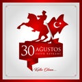 30 August, Victory Day Turkey celebration card.