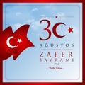 30 August, Victory Day Turkey celebration card.