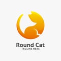 Cat circle logo design