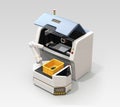 AGV picking machine parts from 3D metal printer