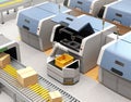 AGV picking parts from metal 3D printer