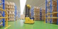 AGV Forklift Trucks-Transport More with Safety in warehouse Royalty Free Stock Photo