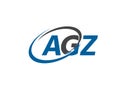 AGZ logo, design, vector illustration Royalty Free Stock Photo
