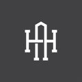 Geometric A and H monogram logo design simple minimal modern style logomark  brand logo template Royalty Free Stock Photo