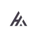 Triangle geometric A and H monogram logo design simple minimal modern style logomark  brand logo template Royalty Free Stock Photo