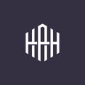Hexagon A and H monogram logo design simple minimal modern style logomark  brand logo template Royalty Free Stock Photo
