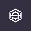 Hexagon  A and H monogram logo design simple minimal modern style logomark  brand logo template Royalty Free Stock Photo