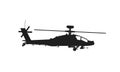 Ah-64 apache attack helicopter icon. us army symbol. isolated vector image for military infographics and web design