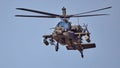 AH 64 Apache - military helicopter performing a demonstration flight