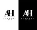 Ah, ha letter modern initial logo design vector, with white and black color that can be used for any creative business. Royalty Free Stock Photo