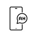 Black line icon for Ah, hello and message Royalty Free Stock Photo