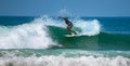 Beautiful cutback shortboard surfer in action at the Red Bull championship.